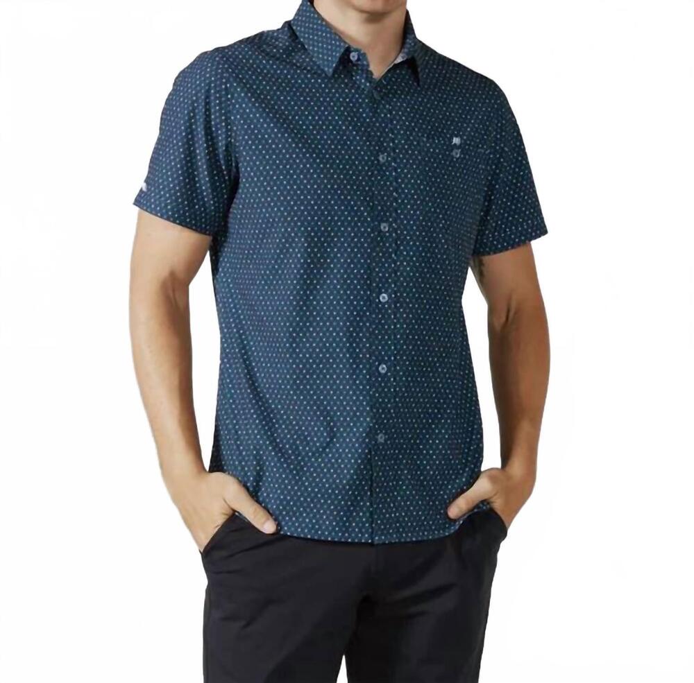 NEW 7DIAMONDS montague short sleeve shirt in navy